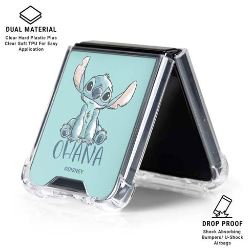 Disney Lilo and Stitch Ohana Galaxy Z Flip6 Clear Case